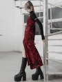 Red Street Fashion Gothic Grunge Slit Long Dress