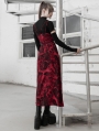 Red Street Fashion Gothic Grunge Slit Long Dress