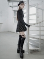Black and White Plaid Street Fashion Gothic Grunge Short Suspender Skirt 