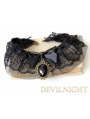 Black Lace Bow Pendant Gothic Lolita Necklace
