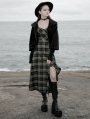 Black Street Fashion Gothic Grunge Velvet Hooded Short Casual Jacket for Women