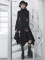 Black Street Fashion Gothic Grunge Velvet Irregular Pleated Casual Skirt