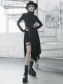 Black Street Fashion Gothic Grunge Velvet Irregular Pleated Casual Skirt