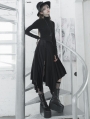 Black Street Fashion Gothic Grunge Velvet Irregular Pleated Casual Skirt