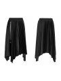 Black Street Fashion Gothic Grunge Velvet Irregular Pleated Casual Skirt