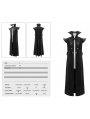 Black Retro Gothic Vampire Long Waistcoat for Men