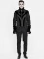 Black Retro Gothic Jacquard Velvet Party Swallow Tail Coat for Men