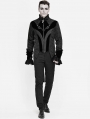 Black Retro Gothic Jacquard Velvet Party Swallow Tail Coat for Men