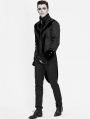 Black Retro Gothic Jacquard Velvet Party Swallow Tail Coat for Men