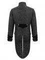 Black Retro Gothic Jacquard Velvet Party Swallow Tail Coat for Men