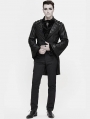 Black Retro Gothic PU Leather Party Tail Coat for Men