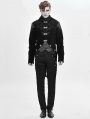 Black Velvet Retro Gothic Swallow Tail Coat for Men