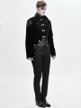 Black Velvet Retro Gothic Swallow Tail Coat for Men