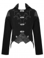 Black Velvet Retro Gothic Swallow Tail Coat for Men