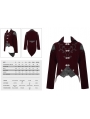 Wine Red Velvet Retro Gothic Swallow Tail Coat for Men