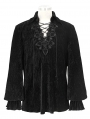 Black Vintage Gothic Loose Long Sleeve Shirt for Men