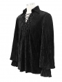 Black Vintage Gothic Loose Long Sleeve Shirt for Men