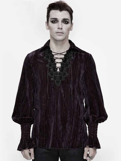 Dark Vintage Gothic Loose Long Sleeve Shirt for Men