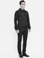 Black Vintage Pattern Gothic Long Sleeve Shirt for Men