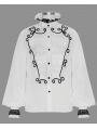 White Retro Gothic Palace Party Long Sleeve Shirt for Men