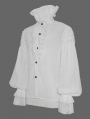 White Retro Gothic Palace Long Sleeve Shirt for Men