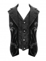 Black Retro Gothic Jacquard Velvet Waistcoat for Men