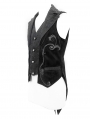 Black Retro Gothic Jacquard Velvet Waistcoat for Men