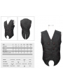 Black Retro Gothic Jacquard Party Waistcoat for Men