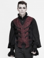 Dark Red Retro Gothic Jacquard Party Waistcoat for Men