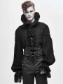 Black Retro Gothic Velvet Lace Applique Waistband for Men