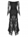 Black Romantic Gothic Lace Off-the-Shoulder Long Fishtail Dress