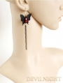 Black Butterfly Chain Pendant Gothic Earrings