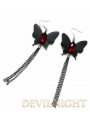 Black Butterfly Chain Pendant Gothic Earrings