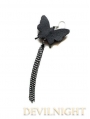 Black Butterfly Chain Pendant Gothic Earrings