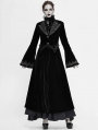 Black Vintage Gothic Velvet Long Sleeve Dress Coat for Women