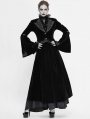 Black Vintage Gothic Velvet Long Sleeve Dress Coat for Women
