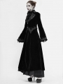 Black Vintage Gothic Velvet Long Sleeve Dress Coat for Women