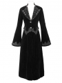 Black Vintage Gothic Velvet Long Sleeve Dress Coat for Women