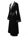 Black Vintage Gothic Velvet Long Sleeve Dress Coat for Women