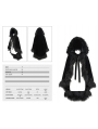 Black Gothic Gorgeous Velvet Winter Warm Hooded Fur Cloak for Women