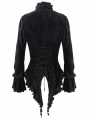 Black Vintage Elegant Gothic Velvet Hollowed-out Long Sleeve Shirt for Women