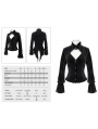 Black Vintage Elegant Gothic Velvet Hollowed-out Long Sleeve Shirt for Women