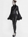 Black Vintage Gothic Jacquard Waistcoat for Women