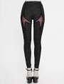 Black and Red Gothic Punk Rivet legging for Women