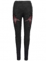 Black and Red Gothic Punk Rivet legging for Women