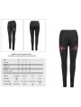 Black and Red Gothic Punk Rivet legging for Women