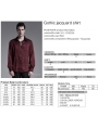 Dark Red Gothic Jacquard Long Sleeve Casual Shirt for Men