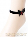 Black Butterfly Red Pendant Gothic Ankle Bracelet