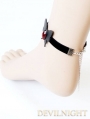 Black Butterfly Red Pendant Gothic Ankle Bracelet