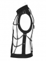 Black Gothic Punk Metal Hollow-out Chain Vest Top for Men